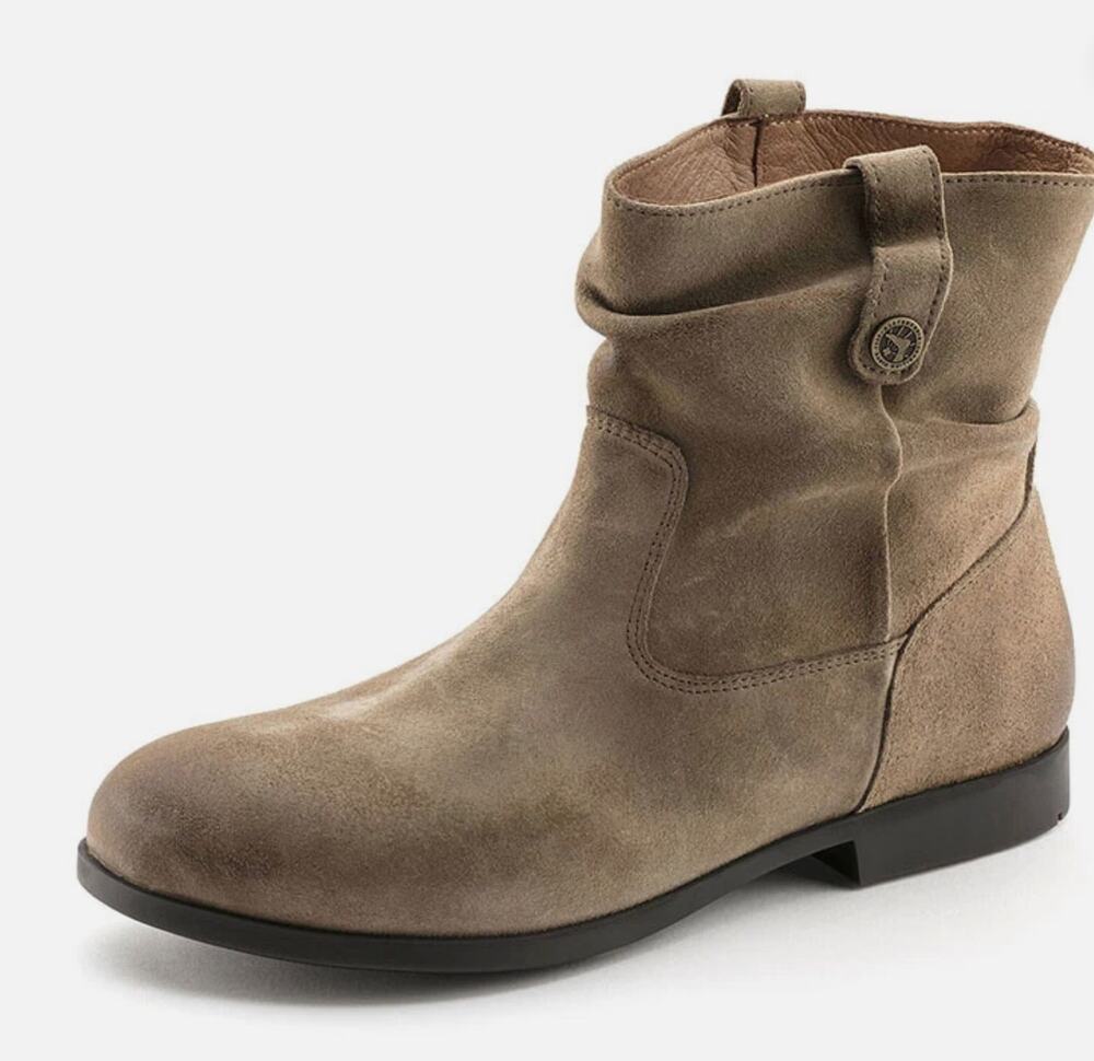 Birkenstock Sarnia Suede Slouch Ankle Boots Womens 8-8.5 EU 39 Tan Brown